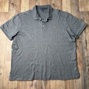 Polo Ralph Lauren Polo Men's Size Large Gray Classic Rugby‎ Collared Cotton 4847